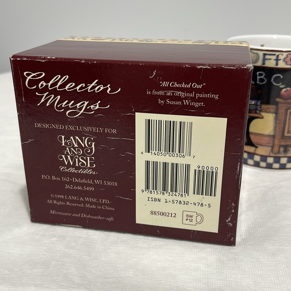 Vintage Teacher’s All Checked Out Coffee Mug Susan Winget #12 Lang & Wise NEW - Picture 14 of 14